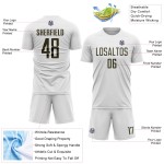 Soccer Uniform Jersey Olive Custom Sublimation White