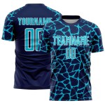 Custom Jersey Splash Lakes Sublimation Navy Abstract Uniform Soccer Blue-White Network