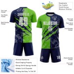Pattern Jersey Custom Aurora Green-Navy Sublimation Soccer Scratch Graffiti Uniform