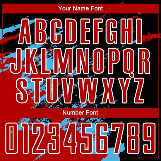 Art Jersey Soccer Sublimation Uniform Fragment Blue Splash Red-Sky Abstract Custom Black