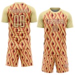 Sublimation Sand Custom Geometric Crimson Jersey Shapes Uniform Soccer