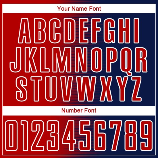 Sublimation Navy Soccer Line Custom Jersey Gradient Uniform Red-White