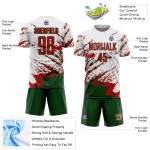 White Art Red-Green Soccer Fragment Custom Sublimation Uniform Jersey Abstract Splash White Art Red-Green Soccer Fragment Custom Sublimation Uniform Jersey Abstract Splash