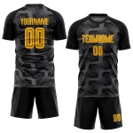 Gold-Steel Soccer Line Jersey Black Gray Custom Uniform Sublimation