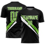 Jersey Uniform Black Green-White Neon Custom Sublimation Lines Soccer Diagonal