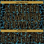 Sublimation Jersey Uniform Soccer Panther Custom Splash Black Abstract Blue-Old Gold Network Sublimation Jersey Uniform Soccer Panther Custom Splash Black Abstract Blue-Old Gold Network