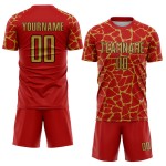 Sublimation Abstract Old Jersey Uniform Gold-Black Custom Splash Soccer Red Network