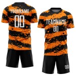 Uniform Soccer White-Bay Splash Black Sublimation Custom Jersey Orange