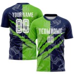 Pattern Jersey Custom Aurora Green-Navy Sublimation Soccer Scratch Graffiti Uniform