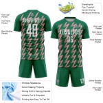 Jersey Sublimation Green Pink Shape Custom Zigzag Kelly Soccer Uniform White-Medium