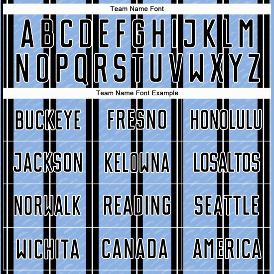 Soccer Jersey Uniform Light Line Blue-White Sublimation Black Custom