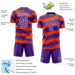 Splash Custom Sublimation Soccer Orange-White Jersey Uniform Purple