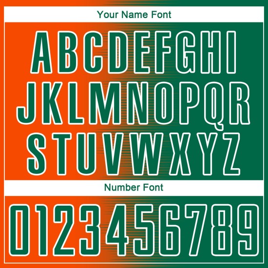 Gradient Kelly Jersey Soccer Green Line Uniform Sublimation Custom Orange-White