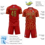 Sublimation Abstract Old Jersey Uniform Gold-Black Custom Splash Soccer Red Network