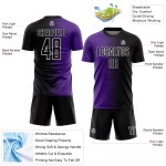 Line Gradient Jersey Purple-White Soccer Black Uniform Custom Sublimation