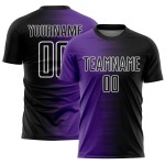 Line Gradient Jersey Purple-White Soccer Black Uniform Custom Sublimation