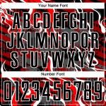 Red-White Custom Jersey Black Soccer Sublimation Flame Uniform