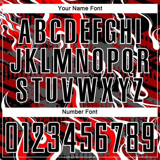 Red-White Custom Jersey Black Soccer Sublimation Flame Uniform