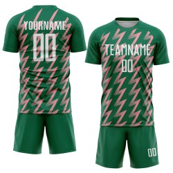 Jersey Sublimation Green Pink Shape Custom Zigzag Kelly Soccer Uniform White-Medium Jersey Sublimation Green Pink Shape Custom Zigzag Kelly Soccer Uniform White-Medium