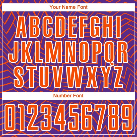 Soccer Custom Jersey Purple Lines Uniform Sublimation Orange-White