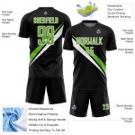 Jersey Uniform Black Green-White Neon Custom Sublimation Lines Soccer Diagonal