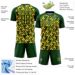 Sublimation Green Lightning Jersey Custom Soccer Uniform Yellow