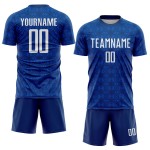 Uniform Sublimation Black Custom Soccer Geometric Jersey Blue Shapes US Navy