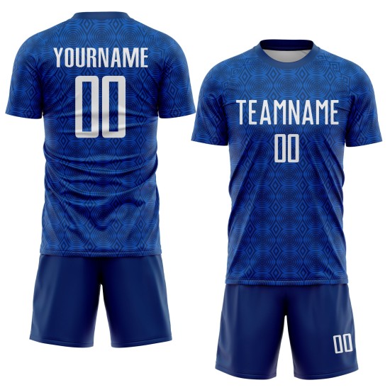Uniform Sublimation Black Custom Soccer Geometric Jersey Blue Shapes US Navy
