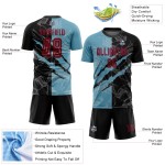 Pattern Blue Soccer Maroon Jersey Sublimation Black-Shadow Scratch Uniform Graffiti Custom
