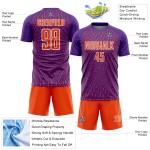 Soccer Custom Jersey Purple Lines Uniform Sublimation Orange-White