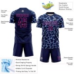 Jersey Soccer Network Uniform Custom Splash Abstract Light Blue-Pink Sublimation Navy