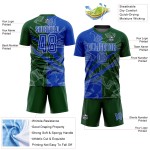 Pattern Graffiti Sublimation Custom Thunder Soccer Uniform Jersey Blue-Green Scratch