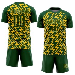 Sublimation Green Lightning Jersey Custom Soccer Uniform Yellow Sublimation Green Lightning Jersey Custom Soccer Uniform Yellow