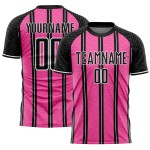 Jersey Line Black Custom Pink-White Uniform Sublimation Soccer
