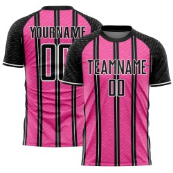 Jersey Line Black Custom Pink-White Uniform Sublimation Soccer