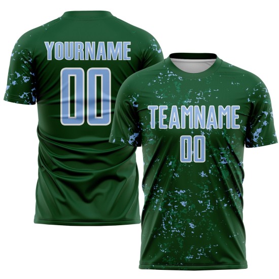 Uniform Soccer Fragment Abstract Blue-Kelly Green Art Light Sublimation Jersey Custom Green