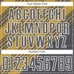 Custom Steel Uniform Soccer Sublimation Gold White Jersey Old Gray Diagonal Lines