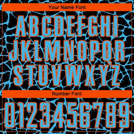 Network Splash Abstract Uniform Blue-Orange Custom Black Soccer Jersey Sky Sublimation