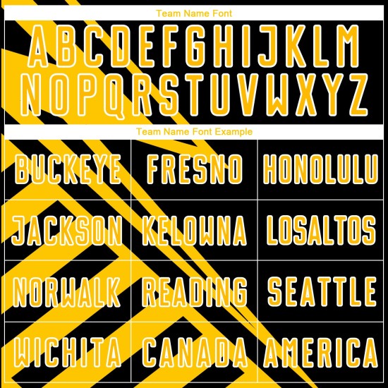 Jersey Uniform Sublimation Gold-White Lines Black Soccer Custom