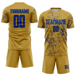 Jersey Gold Art Custom Old Fragment Soccer Abstract Thunder Uniform Blue-Black Sublimation