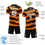 Uniform Soccer White-Bay Splash Black Sublimation Custom Jersey Orange