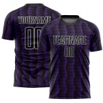 Geometric Soccer Shape Uniform Custom Sublimation Purple-White Jersey Black