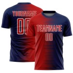 Sublimation Navy Soccer Line Custom Jersey Gradient Uniform Red-White