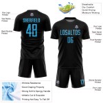 Soccer Sky Jersey Blue Black Sublimation Uniform Custom Soccer Sky Jersey Blue Black Sublimation Uniform Custom