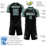 Lines Soccer Green-White Sublimation Jersey Custom Curved Wavy And Midnight Black Uniform