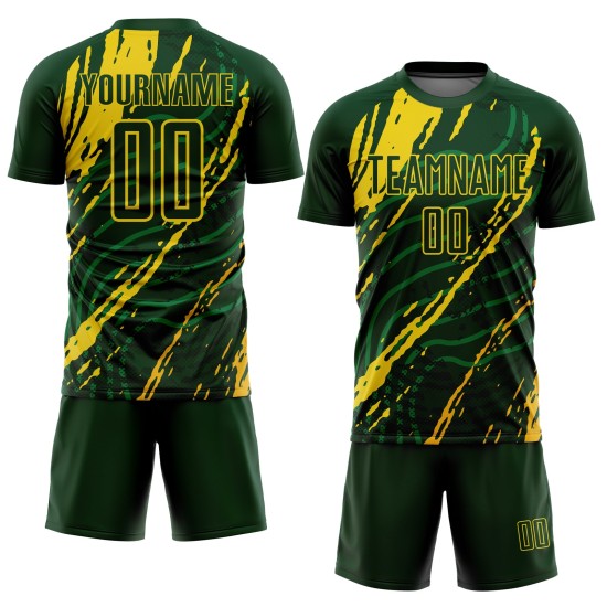 Uniform Yellow Green Jersey Sublimation Custom Soccer