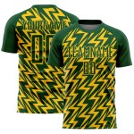 Sublimation Green Lightning Jersey Custom Soccer Uniform Yellow