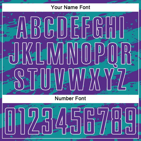 Splash Sublimation Custom Teal-White Soccer Uniform Purple Jersey