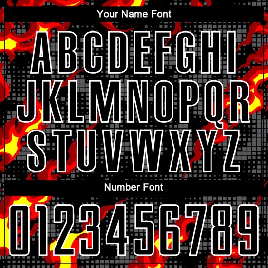 Gray Jersey Uniform Black Sublimation Flame Custom Red-Gold Soccer