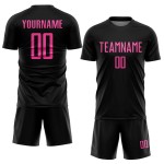 Sublimation Soccer Black Uniform Pink Custom Jersey